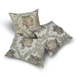 Комплект декоративних подушок Lumelle Flowers 38х38см 2шт 38х27см 1шт бежевий з коричневим і сірим  (п_0804)