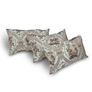 Комплект декоративних подушок Lumelle Flowers 38х38см 3шт  бежевий з коричневим і золотистим  (п_0806)