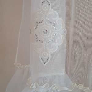 Комплект тюль до підвіконня Lumelle Коронки карниз 350см кремовий (71_2к)