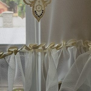 Комплект тюль до підвіконня Lumelle Коронки карниз 350см кремовий (71_2к)
