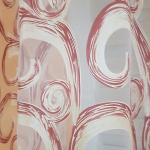 Комплект гардин до підвіконня Lumelle Завитки, 2 частини, молочно-теракотовий (73_2к)