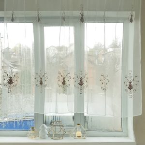 Комплект тюль до підвіконня Lumelle Коронки фатинка 2шт карни3 200см молочний (79_5к)