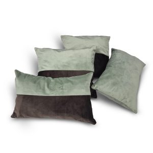Комплект декоративних подушок Lumelle Оксамит 33х33см 1шт, 35×30см 1шт, 40×25см 1шт, 38х23см 1шт  Зелені з венге  (п_0810)
