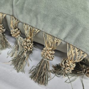 Подушка для декору Lumelle Handmade королівська з бахрамою  40х40см 1шт, салатова  (п_0172_2)