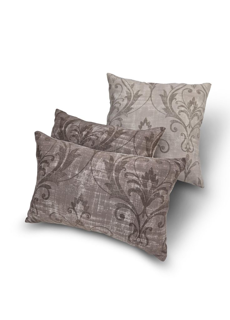 Комплект декоративних подушок Lumelle Damask  44х30см 2шт 43х43см 1шт  коричневий і мокко (п_0814)