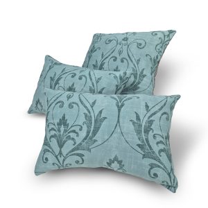 Комплект декоративних подушок Lumelle Damask  44х30см 2шт 43х43см 1шт  сірий і бірюзовий (п_0815)