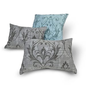 Комплект декоративних подушок Lumelle Damask  44х30см 2шт 43х43см 1шт  сірий і бірюзовий (п_0815)