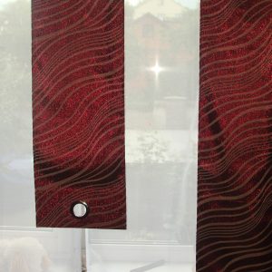 Комплект панельних штор і тюль Lumelle Line 9шт карниз 210см бордовий з білим (20_5т)