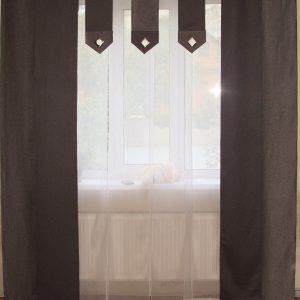 Комплект панельних штор і тюль Lumelle Simple 11шт карниз 250см сірий з білим (20_4т)