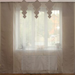 Комплект панельних штор і тюль Lumelle Natural 6шт карниз 300см молочний (20_7т)
