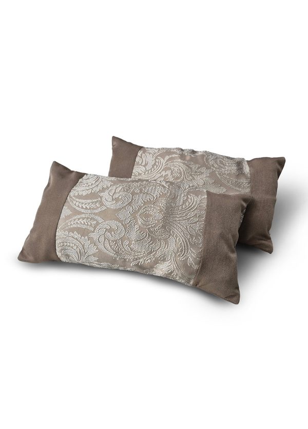 Комплект декоративних подушок Lumelle Damask 42х23см 2шт    світло-оливкові з бежевим  (п_0835)