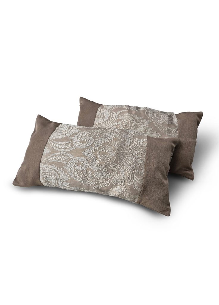 Комплект декоративних подушок Lumelle Damask 42х23см 2шт    світло-оливкові з бежевим  (п_0835)
