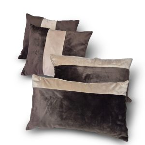 Комплект декоративних подушок Lumelle Simple оксамит 40х30см 2шт, 40х23см 2шт  шоколадний з мокко (п_0842)