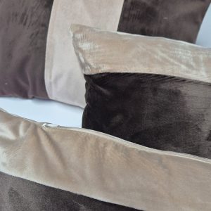 Комплект декоративних подушок Lumelle Simple оксамит 40х30см 2шт, 40х23см 2шт  шоколадний з мокко (п_0842)