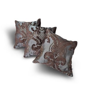 Комплект декоративних подушок Lumelle Damask 32х32см 3шт коричневий з бірюзовим (п_0849)