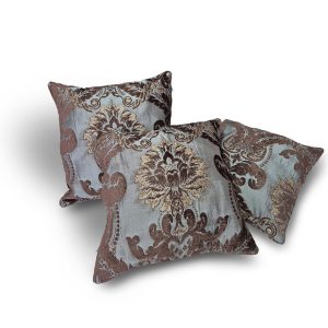 Комплект декоративних подушок Lumelle Damask 32х32см 3шт коричневий з бірюзовим (п_0849)