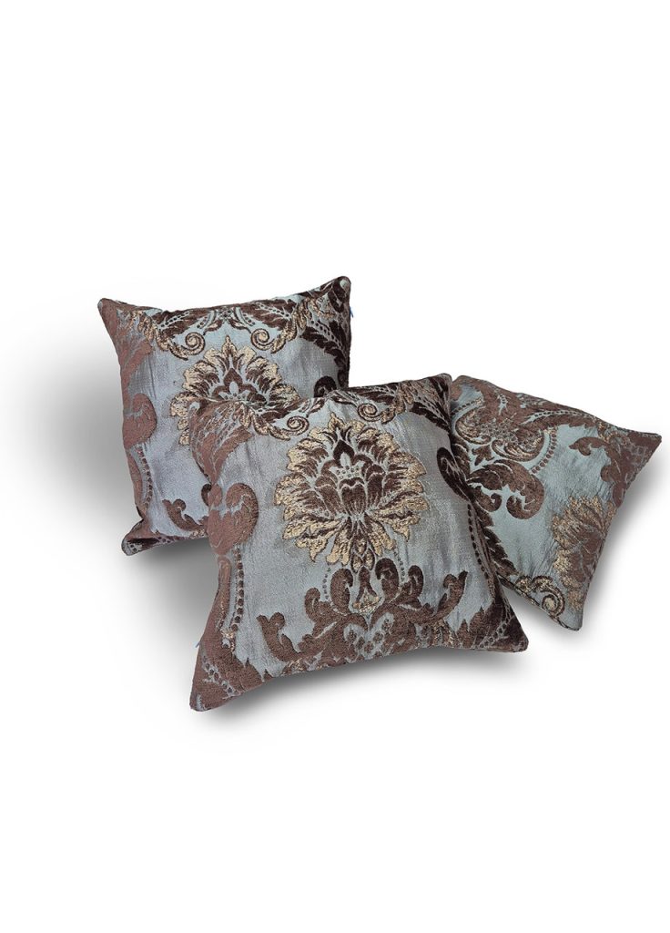 Комплект декоративних подушок Lumelle Damask 32х32см 3шт коричневий з бірюзовим (п_0849)