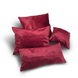 Комплект декоративних подушок Lumelle Simple оксамит 38х38см 1шт, 38х28см 1шт, 30х24см 1шт, 38х20см 1шт бордовий (п_0851)