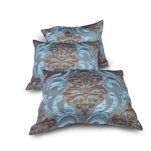 Комплект декоративних подушок Lumelle Damask 47х35см 3шт блакитний з бірюзовим і бронзовим (п_0853)