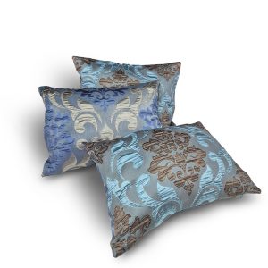 Комплект декоративних подушок Lumelle Damask 47х35см 3шт блакитний з бірюзовим і бронзовим (п_0853)