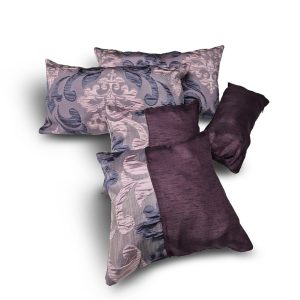 Комплект декоративних подушок Lumelle Damask 47х27см 2шт, 27х27см 2шт,  38х16см 1шт бузковий (п_0857)