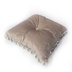 Подушка для декора Lumelle Handmade королевская с бахрамой  40х40см 1шт, бежевая (п_0172_3)