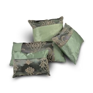 Комплект декоративних подушок Lumelle Damask, 4 шт, зелено-графітовий (п_0866)