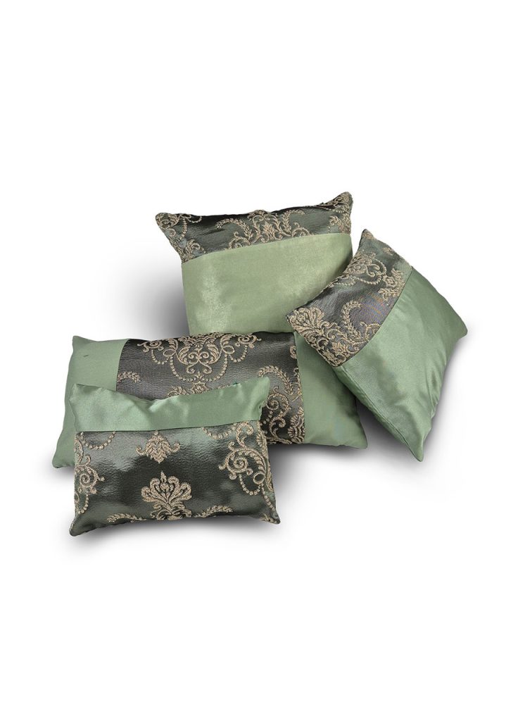 Комплект декоративних подушок Lumelle Damask, 4 шт, зелено-графітовий (п_0866)