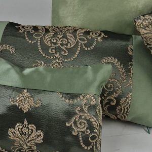 Комплект декоративних подушок Lumelle Damask, 4 шт, зелено-графітовий (п_0866)