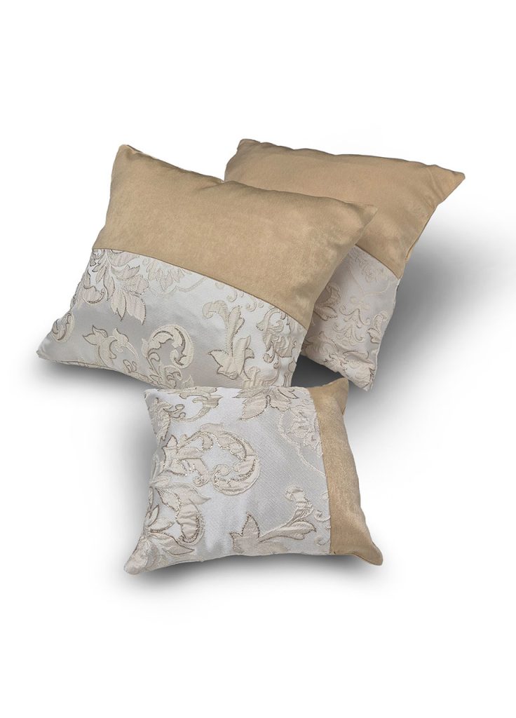 Комплект декоративних подушок Lumelle Damask  38х34см 2шт, 24х20см 1шт  бежеві з пісочним (п_0872)
