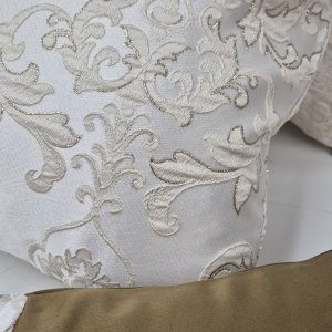 Комплект декоративних подушок Lumelle Damask  45х40см 2шт, 47х19см 1шт  коричнево-гірчичний з молочним (п_0873)