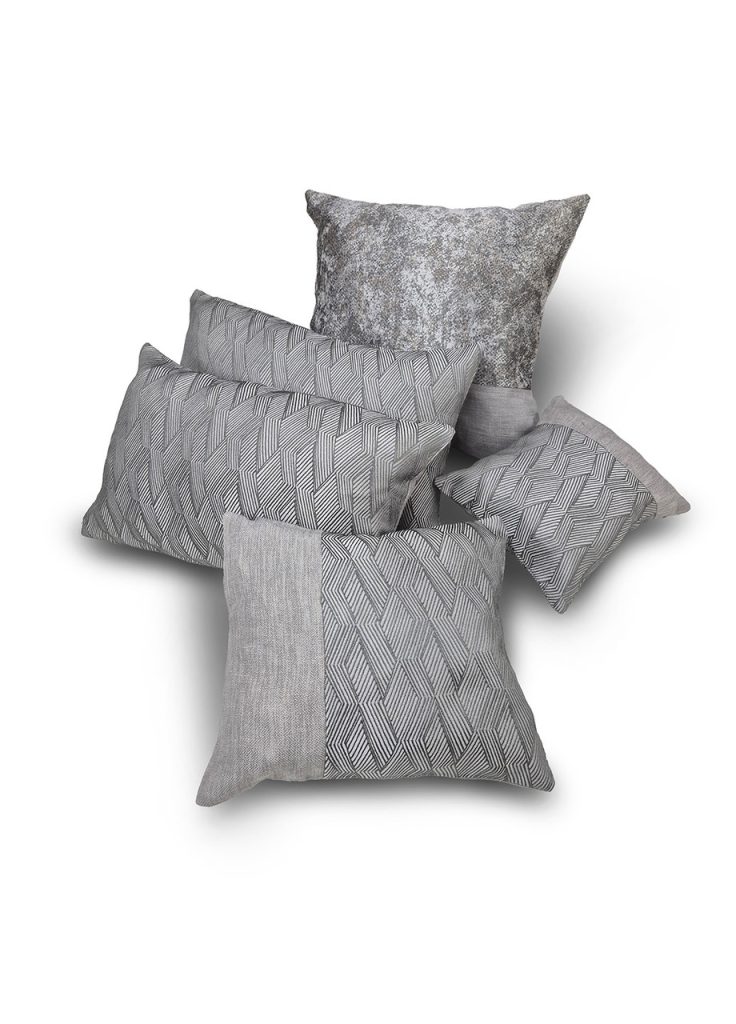 Комплект декоративних подушок Lumelle Geometric 40х40см 1шт, 45х27см 2шт, 30х27см 1шт, 26х22см 1шт сірий з бежевим (п_0875)