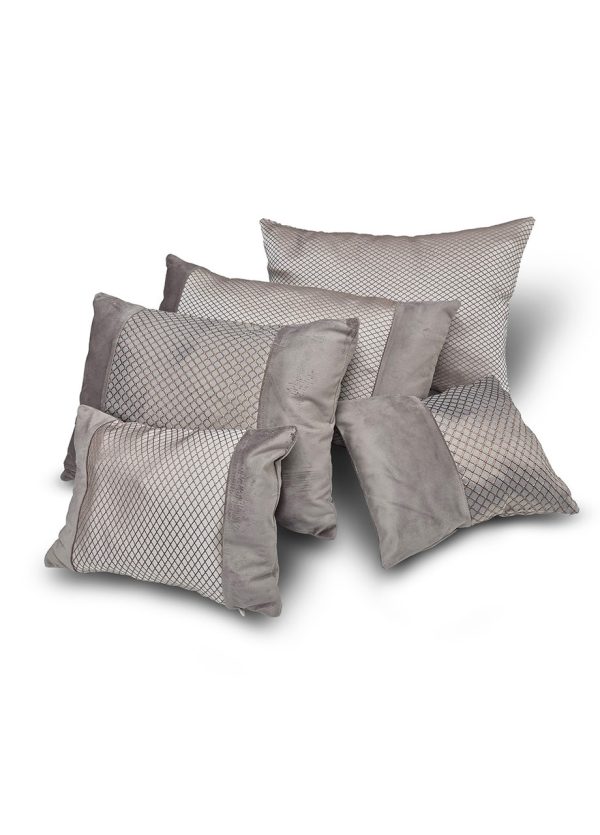 Комплект декоративних подушок Lumelle Geometric 50х33см 1шт, 53х33см 1шт, 44х30см 1шт, 33х23см 1шт, 30х23см 1шт сірий  (п_0877)