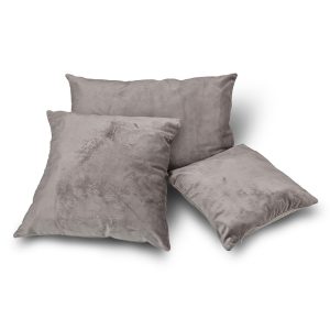 Комплект декоративних подушок Lumelle Simple оксамит 55х35см 1шт, 37х37см 1шт, 30х30см 1шт сірий з мокко (п_0878)