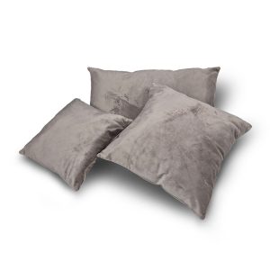 Комплект декоративних подушок Lumelle Simple оксамит 55х35см 1шт, 37х37см 1шт, 30х30см 1шт сірий з мокко (п_0878)