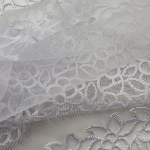 Фіранка на стулку вікна Lumelle Mini flowers 60х110см біла (10_2ф)