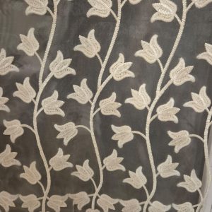 Фіранка на стулку вікна Lumelle Mini flowers 40х114см кремова (10_3ф)