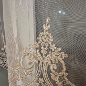 Комплект фіранок 180х90см на стулку вікна  Lumelle Combi 4шт  кремовий з бежевим і коричневим (10_6ф)