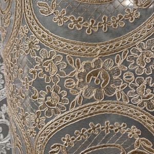 Комплект фіранок 120х104см на стулку вікна  Lumelle Damask  3шт кремовий з бежевим  (10_7ф)