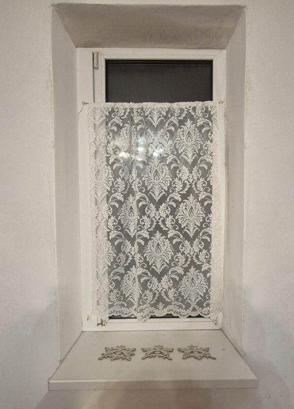 Фіранка на стулку вікна Lumelle Ajure Damask 72х110см молочна  (10_8ф)