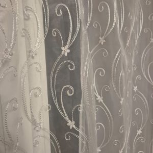 Комплект фіранок 220х110см на стулку вікна  Lumelle Damask 4шт  кремовий і молочний (11_2ф)
