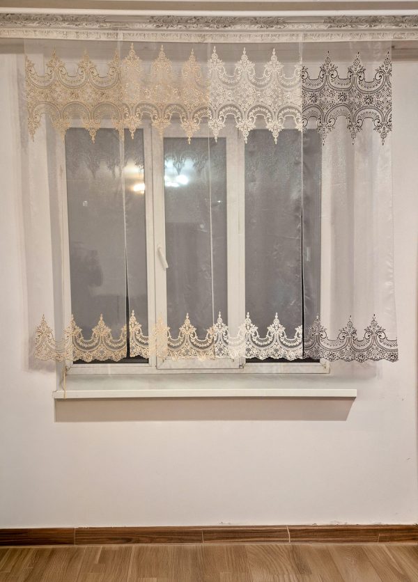 Комплект фіранок 200х150см   Lumelle Damask 4шт  кремовий з бежевим і коричневим (11_6ф)