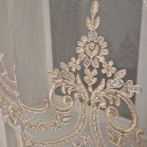 Комплект фіранок 200х150см   Lumelle Damask 4шт  кремовий з бежевим і коричневим (11_6ф)