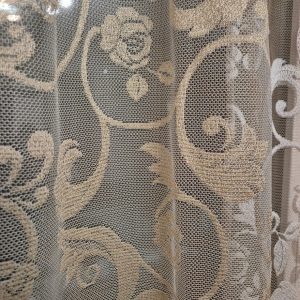 Комплект фіранок 145х104см на Lumelle стулку вікон   Flowers 3шт  бежевий і молочний (11_9ф)