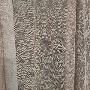 Комплект фіранок 155х110см на стулку вікон  Lumelle Damask 2шт  бежевий і кавовий (12_2ф)
