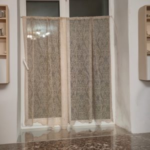 Комплект фіранок 155х110см на стулку вікон  Lumelle Damask 2шт  бежевий і кавовий (12_2ф)