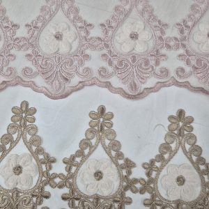 Комплект фіранок 180х110см на стулку вікон  Lumelle Damask 2шт  рожевий та коричневий (12_4ф)
