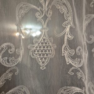 Фіранка з бахромою 65х118 см на віконну стулку Lumelle Provance, 1 шт., молочна органза (12_9ф)