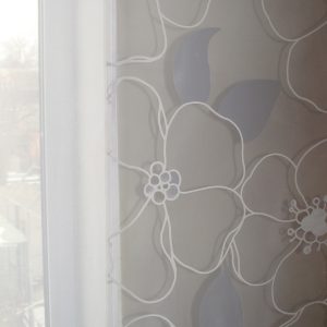 Комплект панельних шторок до підлоги Lumelle Flowers карниз 250см білі (21_6т)