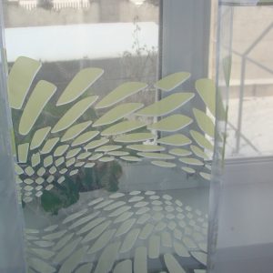 Комплект панельних тюль до підлоги Lumelle Abstract карниз 180см Салатовий (21_7т)